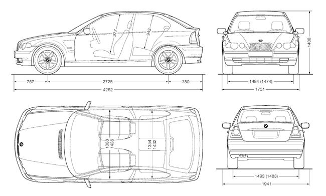 Размеры и вес BMW E46